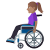 👩🏽‍🦽 woman in manual wheelchair: medium skin tone display on JoyPixels